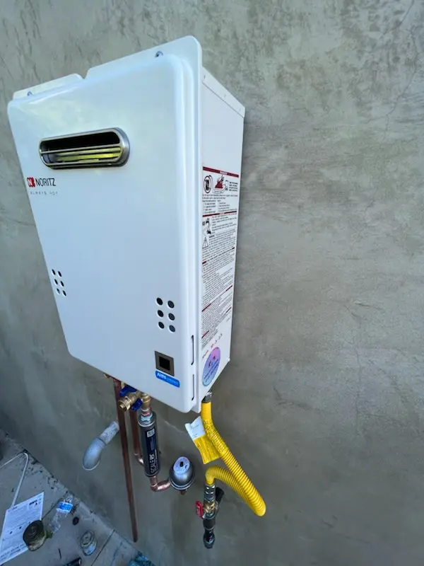 Tankless water heater installation for Campo Bello homes